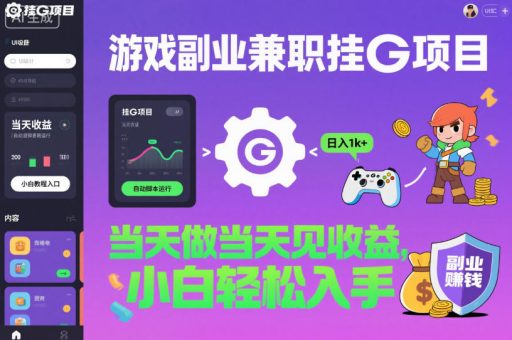 游戏副业兼职挂G项目，当天做当天见收益,日入1k+，小白轻松入手【揭秘】-韬哥副业项目资源网