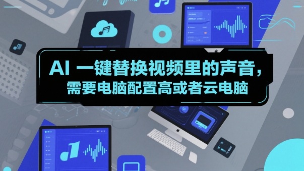 AI一键替换视频里的声音，需要电脑配置高或者云电脑-韬哥副业项目资源网