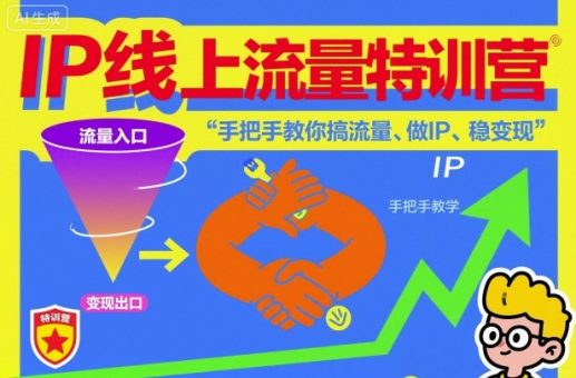 IP线上流量特训营,手把手教你搞流量、做IP、稳变现-韬哥副业项目资源网