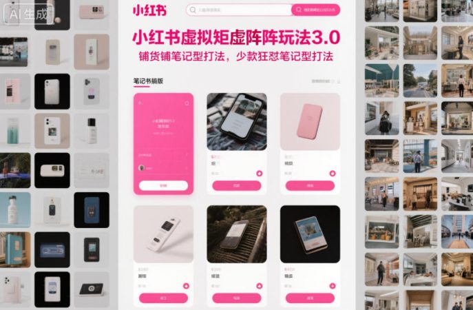 小红书虚拟矩阵玩法3.0,铺货铺笔记型打法,少款狂怼笔记型打法-韬哥副业项目资源网