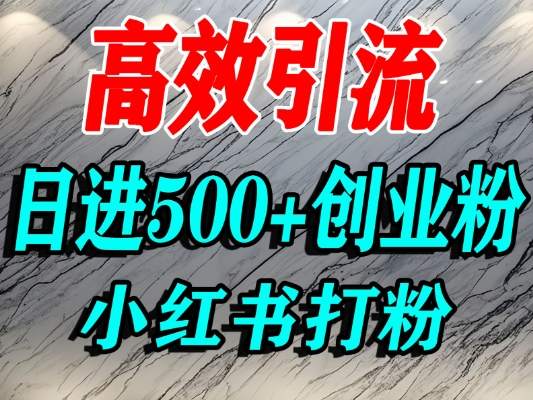 怎么打创业粉?小红书预算3000项目推荐引流精准创业粉,单人操作日引500+精准创业粉-韬哥副业项目资源网