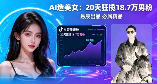 副业拆解：手把手教学用AI制作“氛围感”美女动图，在抖音引流男粉就这么简单-韬哥副业项目资源网