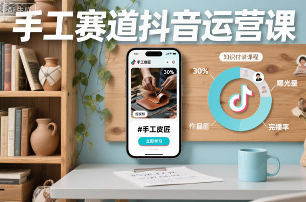 手工赛道抖音运营课，手工赛道流量运营-韬哥副业项目资源网