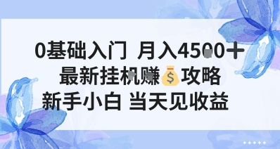0基础入门，月入4.5k，最新挂G挣米攻略，新手小白，当天见收益【揭秘】-韬哥副业项目资源网