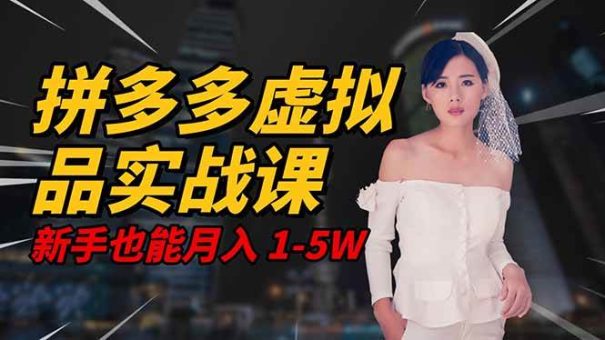 (16492期)2025 拼多多虚拟品系统实战课,轻资产项目,可矩阵开工作室,新手也能…-韬哥副业项目资源网