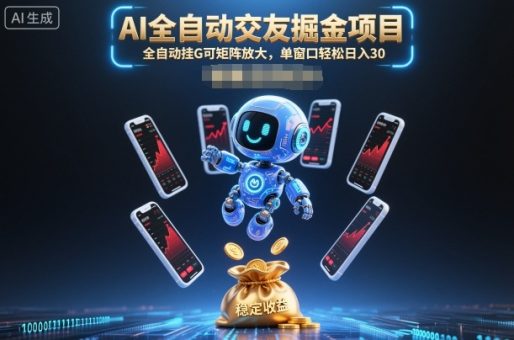 AI全自动交友掘金项目,全自动挂G可矩阵放大,单窗口轻松日入30+【揭秘】-韬哥副业项目资源网