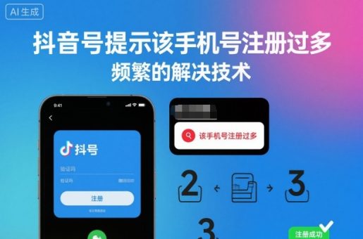 抖音号提示该手机号注册过多，频繁的解决技术-韬哥副业项目资源网