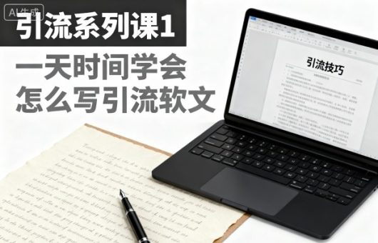 引流系列课1,一天时间学会怎么写引流软文-韬哥副业项目资源网