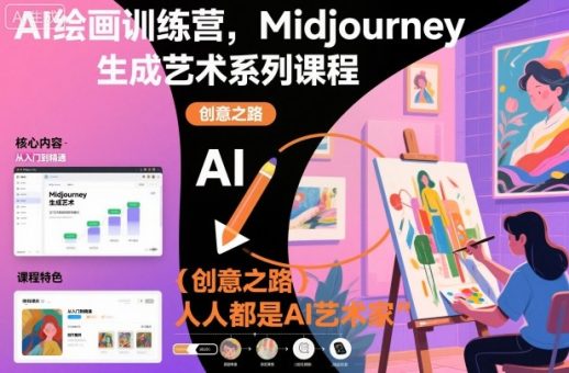 AI绘画训练营,Midjourney生成艺术系列课程,人人都是AI艺术家-韬哥副业项目资源网