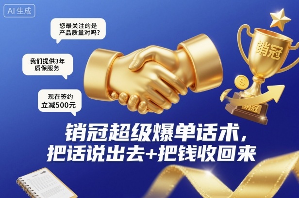 销冠超级爆单话术，把话说出去+把钱收回来-韬哥副业项目资源网