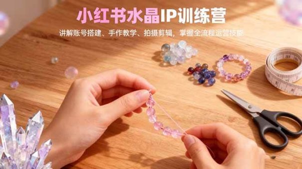 (16475期)小红书水晶IP训练营,讲解账号搭建、手作教学、拍摄剪辑,全流程运营技能-韬哥副业项目资源网