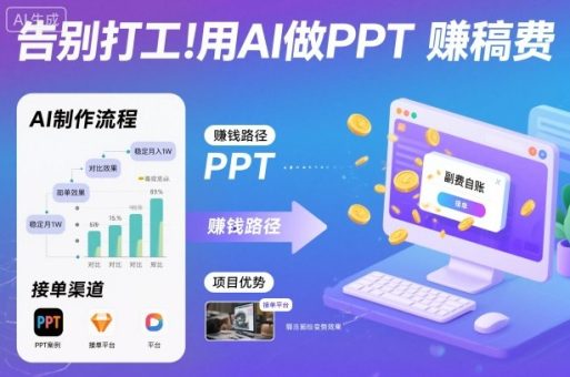 告别打工!用AI做PPT賺稿费,稳定月入1W,提供接单渠道-韬哥副业项目资源网
