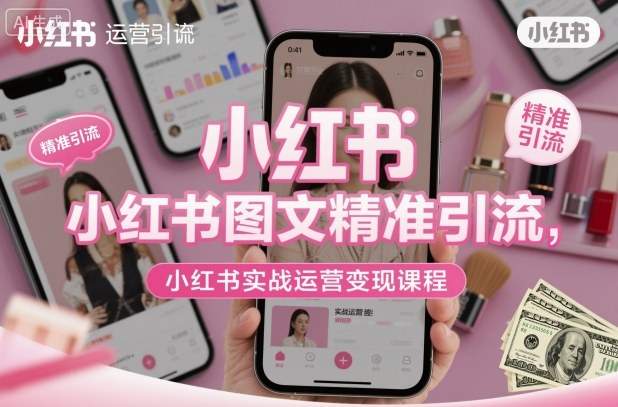 小红书图文精准引流,小红书实战运营变现课程-韬哥副业项目资源网