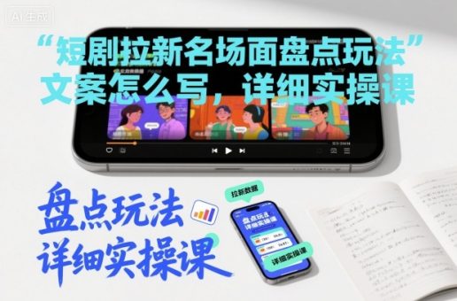 短剧拉新名场面盘点玩法文案怎么写，详细实操课-韬哥副业项目资源网