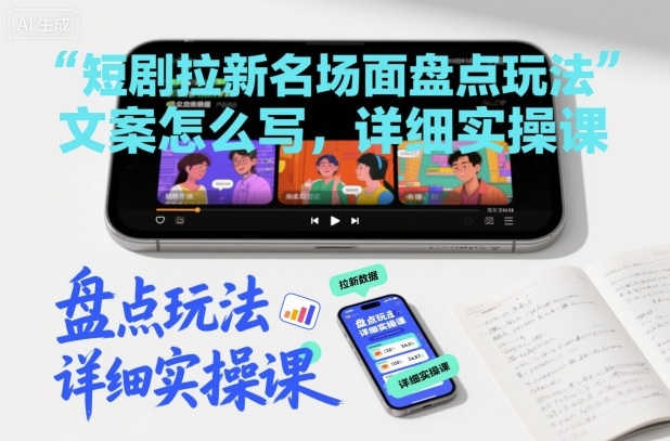 短剧拉新名场面盘点玩法文案怎么写，详细实操课-韬哥副业项目资源网