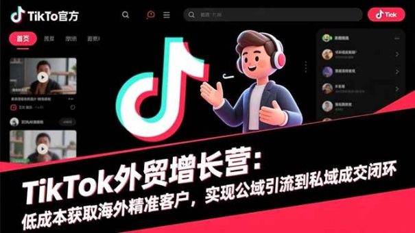 (16522期)TikTok外贸增长营:低成本获取海外精准客户,实现公域引流到私域成交闭环-韬哥副业项目资源网