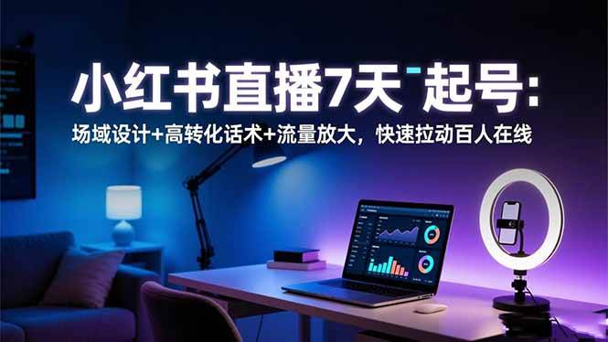 (16537期)小红书直播7天起号:场域设计+高转化话术+流量放大,快速拉动百人在线-韬哥副业项目资源网
