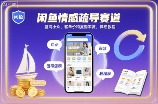 闲鱼情感疏导赛道，蓝海小众，客单价和复购率高，详细教程-韬哥副业项目资源网