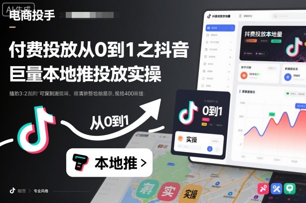 付费投放从0到1之抖音巨量本地推投放实操-韬哥副业项目资源网