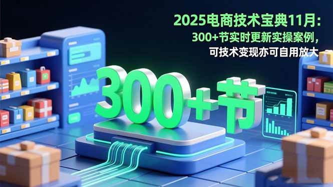 （16493期）2025电商技术宝典11月：200+节实时更新实操案例，可技术变现亦可自用放大-韬哥副业项目资源网