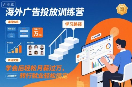 海外广告投放训练营,学会后轻松月薪过万,转行就业轻松搞定-韬哥副业项目资源网