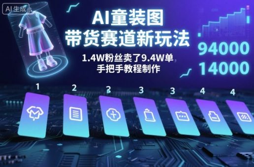 AI童装图文带货赛道新玩法,1.4W粉丝卖了9.4W单,手把手教程制作-韬哥副业项目资源网