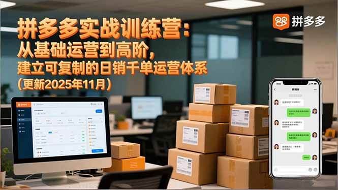 (16700期)拼多多实战训练营:从基础运营到高阶,建立可复制的日销千单运营体系(更新11月)-韬哥副业项目资源网