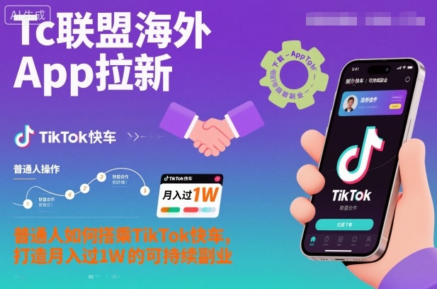 Tc联盟海外App拉新：普通人如何搭乘TikTok快车，打造月入过1W的可持续副业-韬哥副业项目资源网