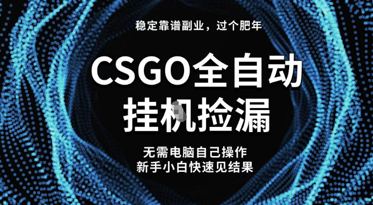 【稳定副业】全球最热门游戏CSGO全自动捡漏,最新玩法,新手小白日入5张+【揭秘】-韬哥副业项目资源网