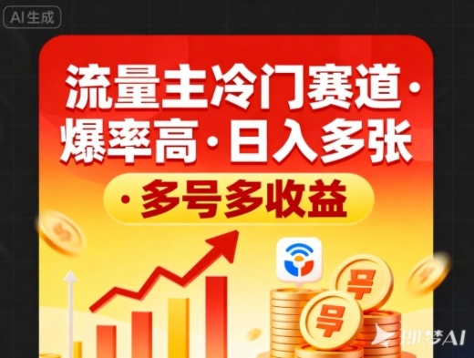 流量主冷门赛道,爆率高,日入多张,多号多收益-韬哥副业项目资源网