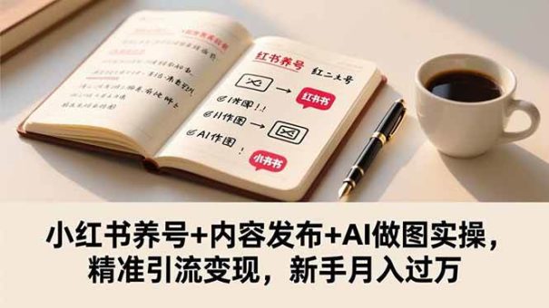（16498期）小红书养号+内容发布+AI做图实操，精准引流变现，新手月入过万-韬哥副业项目资源网
