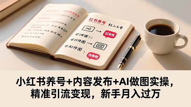 （16498期）小红书养号+内容发布+AI做图实操，精准引流变现，新手月入过万-韬哥副业项目资源网