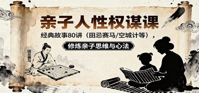 亲子人性权谋课:经典故事80讲(田忌赛马,空城计等),修炼亲子思维与心法-韬哥副业项目资源网