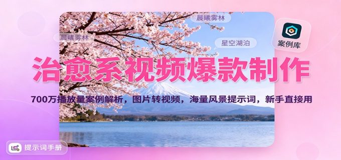 治愈系视频爆款制作，700万播放量案例解析，图片转视频，海量风景提示词，新手直接用-韬哥副业项目资源网