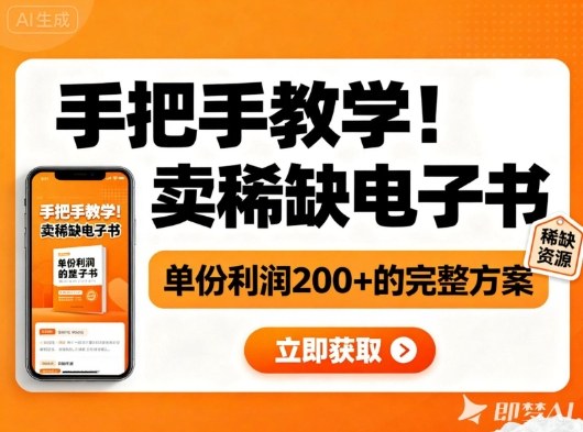 手把手教学！在小红书卖稀缺电子书，单份利润2张+的完整方案-韬哥副业项目资源网