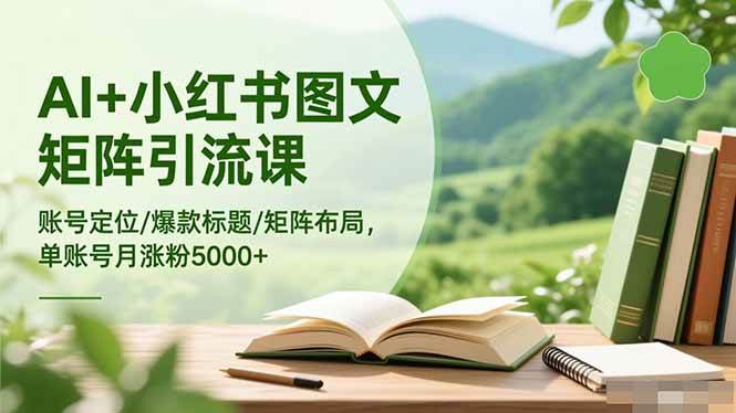 （16530期）AI+小红书图文矩阵引流课：账号定位/爆款标题/矩阵布局/单账号月涨粉5000+-韬哥副业项目资源网