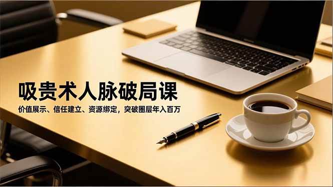 （16682期）吸贵术人脉破局课，价值展示、信任建立、资源绑定，突破圈层年入百万-韬哥副业项目资源网