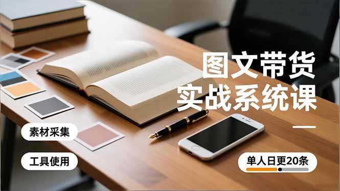 (16705期)图文带货实战系统课,工具使用、素材采集、防同质化,单人日更20条月入3w+-韬哥副业项目资源网