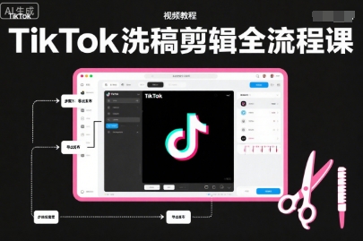 TikTok洗稿剪辑全流程课，PR洗稿剪辑全流程，TK洗稿运营课-韬哥副业项目资源网