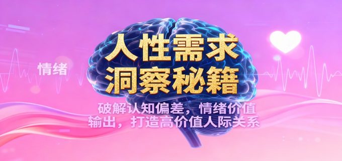 人性需求洞察秘籍,破解认知偏差,情绪价值输出,打造高价值人际关系-韬哥副业项目资源网