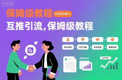 引流系列课15:互推引流,保姆级教程【文档】-韬哥副业项目资源网