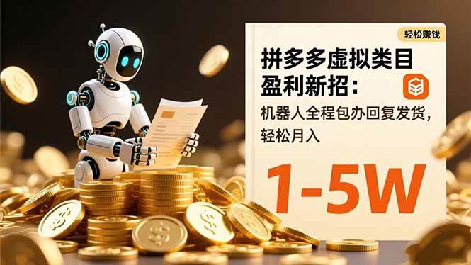 （16529期）拼多多虚拟类目盈利新招：机器人全程包办回复发货，轻松月入 1-5W-韬哥副业项目资源网