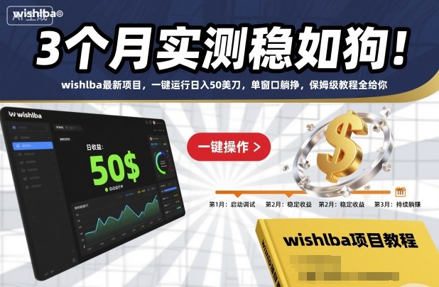 3个月实测稳如狗！wishlba最新项目，一键运行日入50美刀，单窗口躺挣，保姆级教程全给你【揭秘】-韬哥副业项目资源网