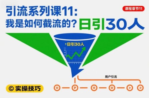 引流系列课11:我是如何截流的?日引30人【文档】-韬哥副业项目资源网