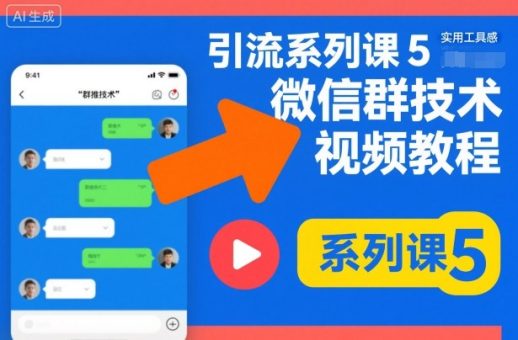 引流系列课5，微信群推技术视频教程-韬哥副业项目资源网