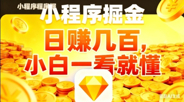 微信小程序掘金项目，日入几张，项目简单，小白一看就懂，5分钟就能学会上手操作【揭秘】-韬哥副业项目资源网