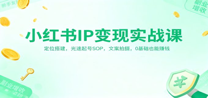 小红书IP变现实战课:定位搭建,光速起号SOP,文案拍摄,0基础也能赚钱-韬哥副业项目资源网