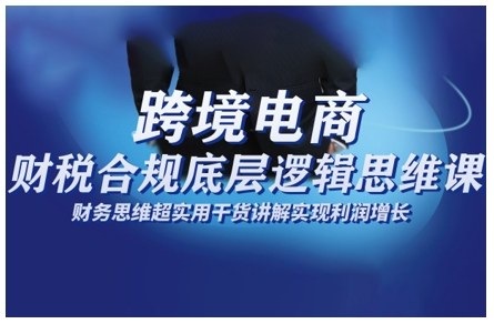 跨境电商财稅合规底层逻辑思维课，财务思维超实用于货讲解实现利润增长-韬哥副业项目资源网
