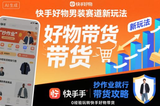 快手好物男装赛道新玩法，抄作业就行，0经验玩转快手好物带货-韬哥副业项目资源网