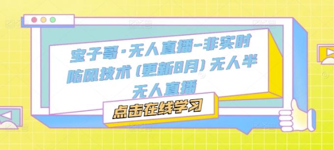 宝子哥·无人直播-非实时防风技术(更新25年11月)无人半无人直播-韬哥副业项目资源网